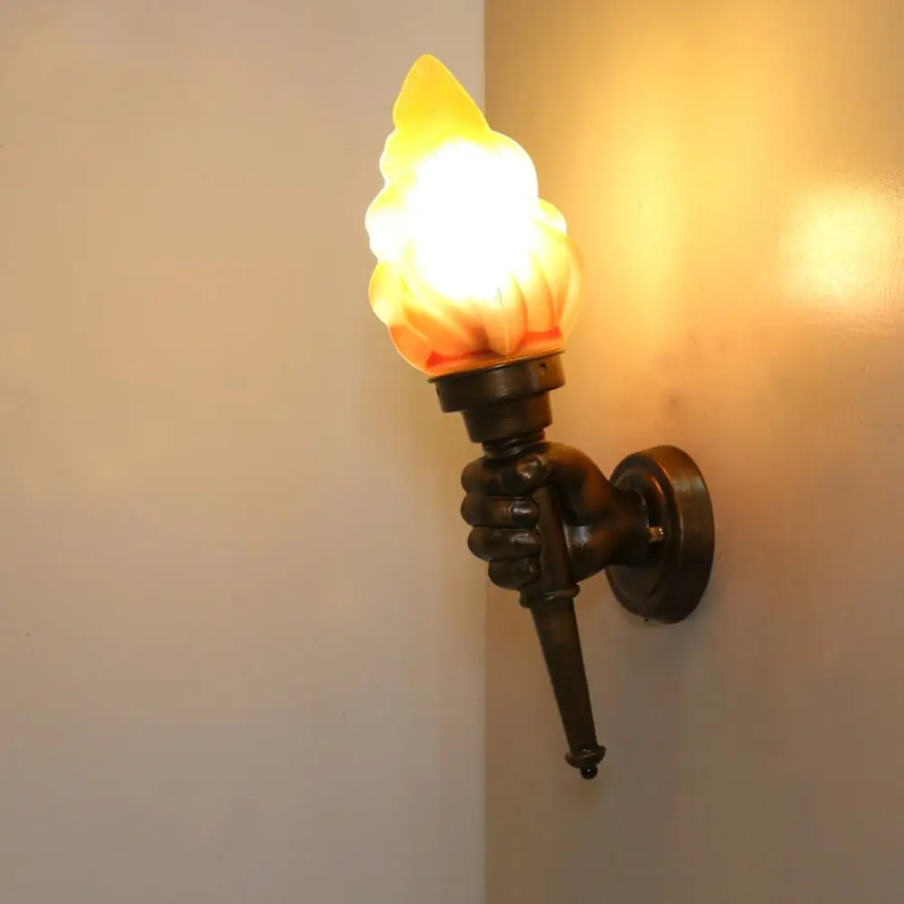 New Modern Vintage Retro Torch Lamp Loft Iron Industrial Rustic Sconce WallLight 