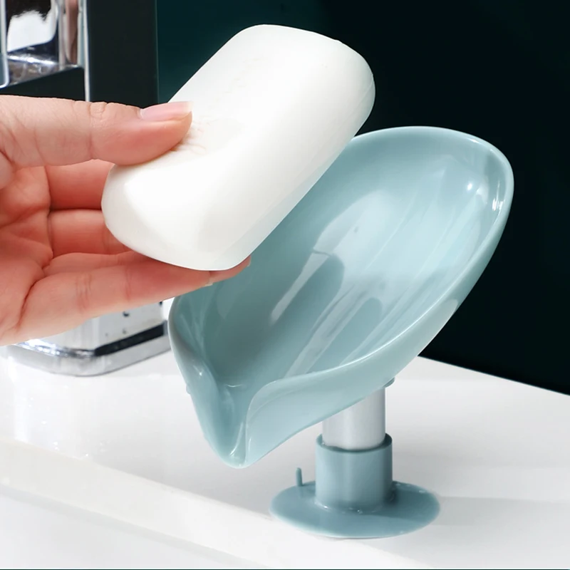 Leaf Shape Soap Box Drain Soap Holder Box Bathroom Accessories Toilet Laundry Soap Box Bathroom Supplies Bathroom Tray Gadgets 2