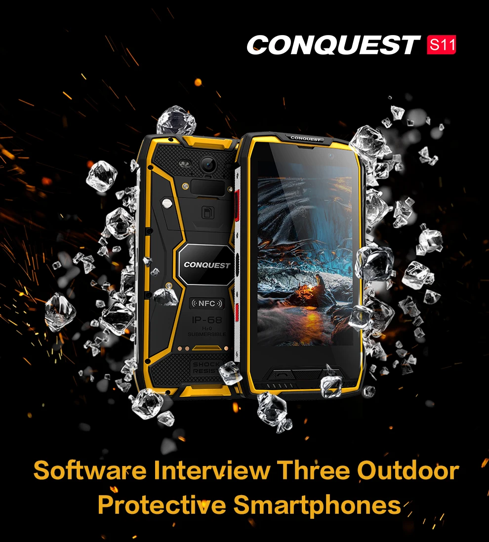 Conquest S11 ips Android 7,0 4G смартфон IP68 Водонепроницаемый 6 ГБ 128 Гб мобильный телефон 7000 мАч POC телефон nfc MT6757V Восьмиядерный