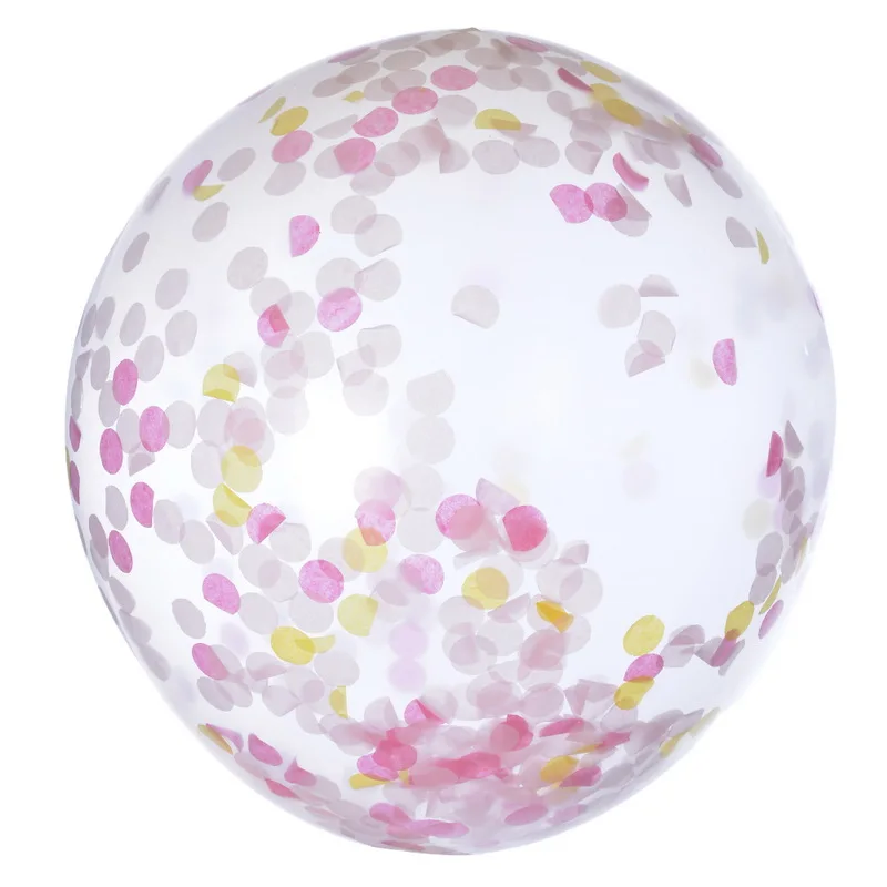 New 36Inch Transparent Colorful Confetti Balloon Latex Air Ballon Happy Birthday Balloons Wedding Decor Event Party Supplies