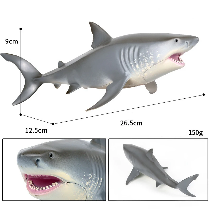 Lifelike Shark Shaped Toy Realistic Motion Simulation Animal Model for Kids 