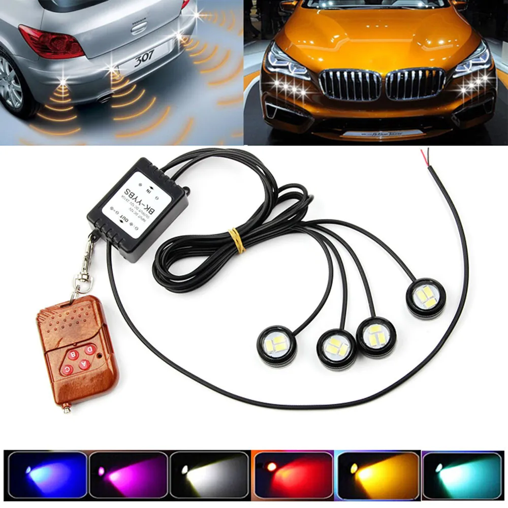

kongyide car light 4x3W Strobe Flash Eagle Eye LED Car Light Lamp+Wireless Remote Control reversing backup tail stop light DRL