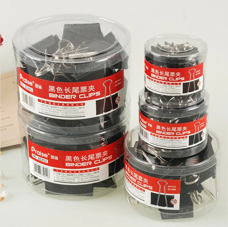 

Commend Barrel Black And White with Pattern 15mm Binder Clip Metal Voucher Storage Iron Clip Wholesale