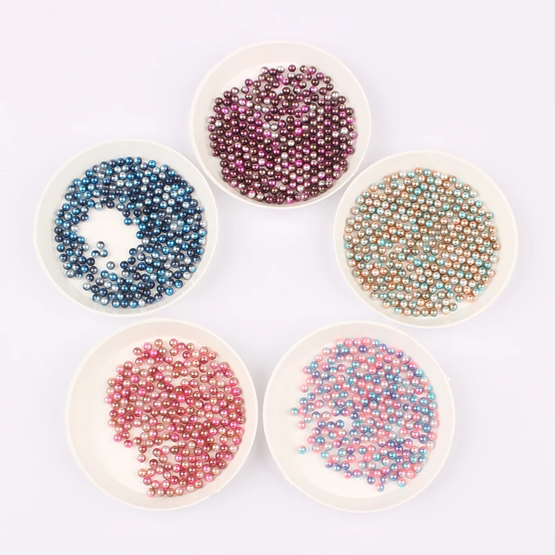 3mm small size option about 500Pcs/lot random mix color no holes Pearls Round Beads For DIY Craft Scrapbook Decoration