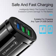 Olaf 3 Port Quick Charge 3.0 USB Charger EU US Plug Fast Charging Mobile Phone Charger For iphone Samsung Xiaomi Tablet Adapter
