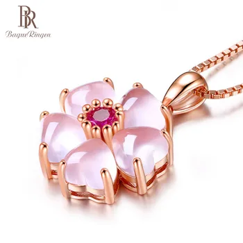 

Bague Ringen Silver925 Jewelry clavicle Necklace for Women gift Pendant powder crystal rose gold color lovely sweet heart dating
