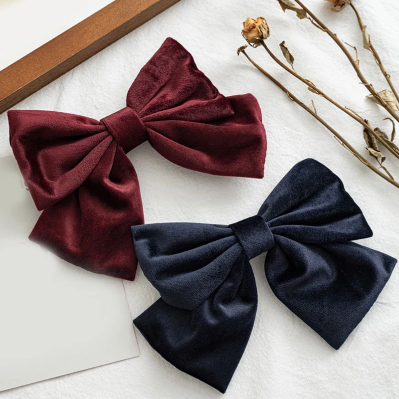 

Velvet Bow Hair Clip Back Head Spoon Hair Accessories Girl Side Clip Hair Clip Spring Clip Top Clip Bowknot Barrettes
