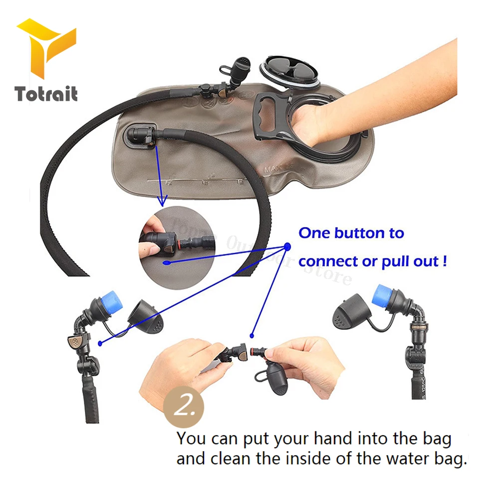 TOtrait 3L TPU сумка для воды с большим ртом, сумка для воды, гидратационная система, рюкзак для кемпинга, велоспорта, туризма, выживания