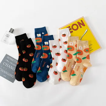 

Socks girl autumn winter Korean version sweet and lovely socks tomato pumpkin trend Japanese student girl stockings