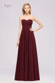

MisShow Bridesmaid Dresses Zipper Hollow Sweetheart Strapless Sexy Gowns With Floor Length Formal Party платье подружки невесты