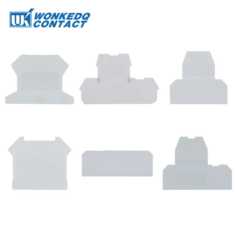 End Cove Enclosurer 10Pcs For UK Series Din Rail Terminal Block Universal Wire Electrical Connectors Accessories