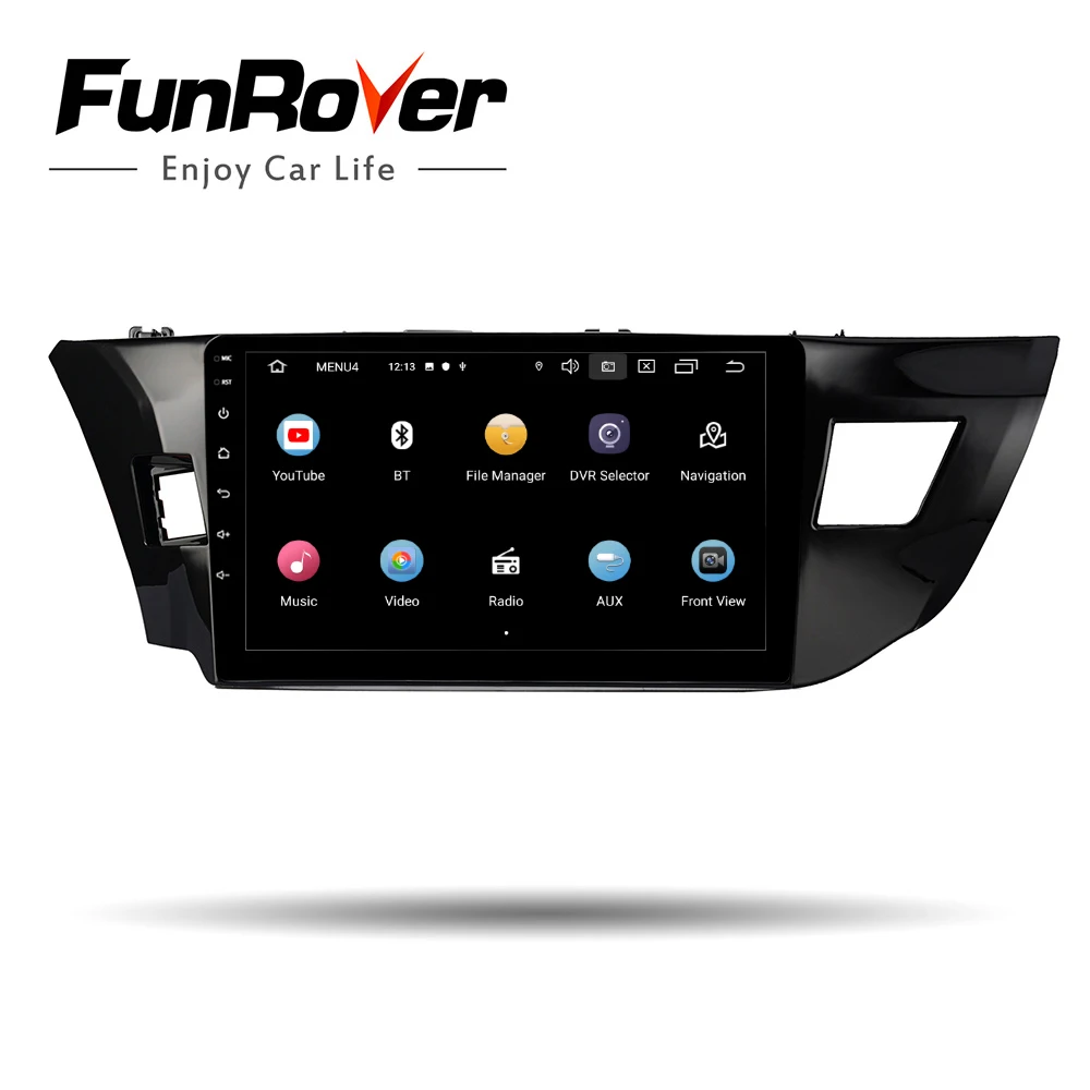 Sale Funrover 2.5D+IPS 2 din Car radio Multimedia player Android 8.0 For Toyota Corolla 2013-2016 dvd Navigation GPS autovedio RDS BT 2