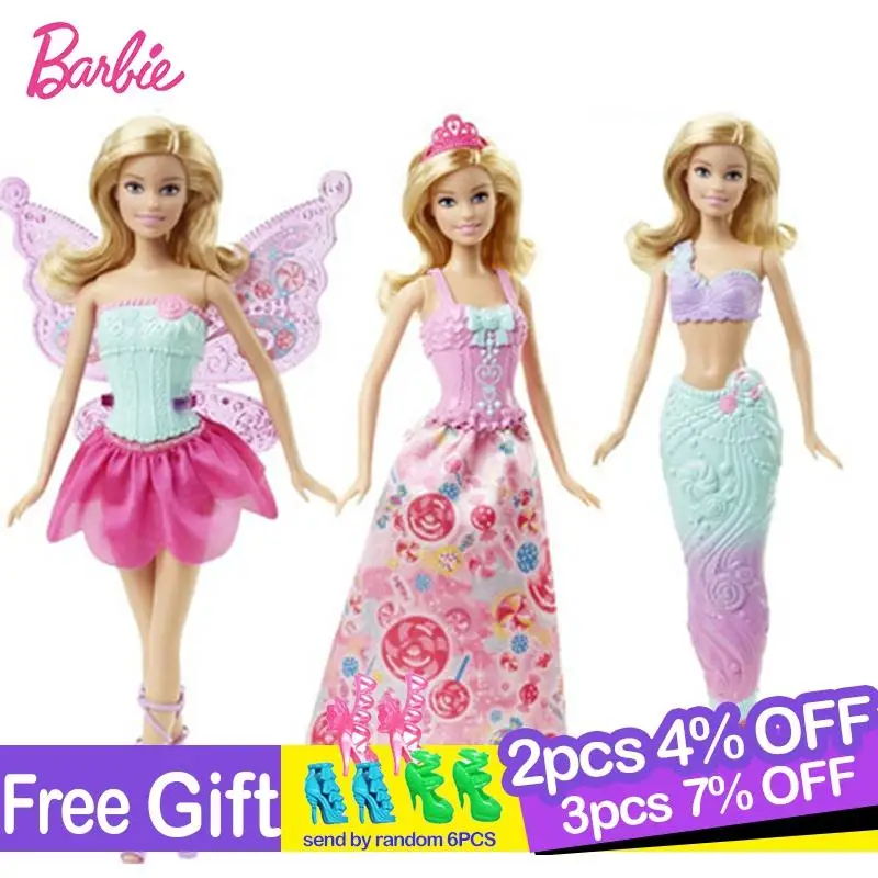 Barbie Original bébé 18 pouces poupée jouet princesse sirène habiller fête d'anniversaire présent enfants jouets pour filles cadeau Boneca Juguetes