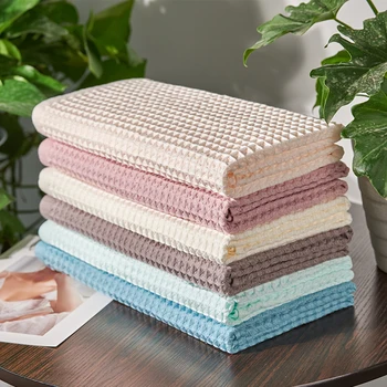 

70x140cm High Quality 100% Cotton Waffle Bath Towels For Adult Soft Absorbent Towel Household Bathroom Towel Sets