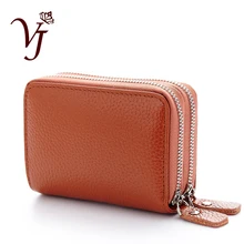 Новинка, дизайнерский женский клатч из натуральной кожи с несколькими отделениями для карт, 2 кармана на молнии, повседневный женский кошелек для монет, короткие женские кошельки для мелочи