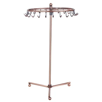 

High Capacity Storage Iron Plating Desktop Bracelet Ring Organizer Holder Dangly Earrings Jewelry Display Rack Rotating Stand