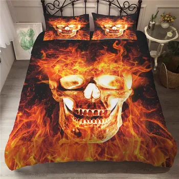 

yi chu xin Skull Bedding Set Twin Full Queen King Double Sizes Duvet Cover 3Pcs Home Textiles Comforter Bedding Sets