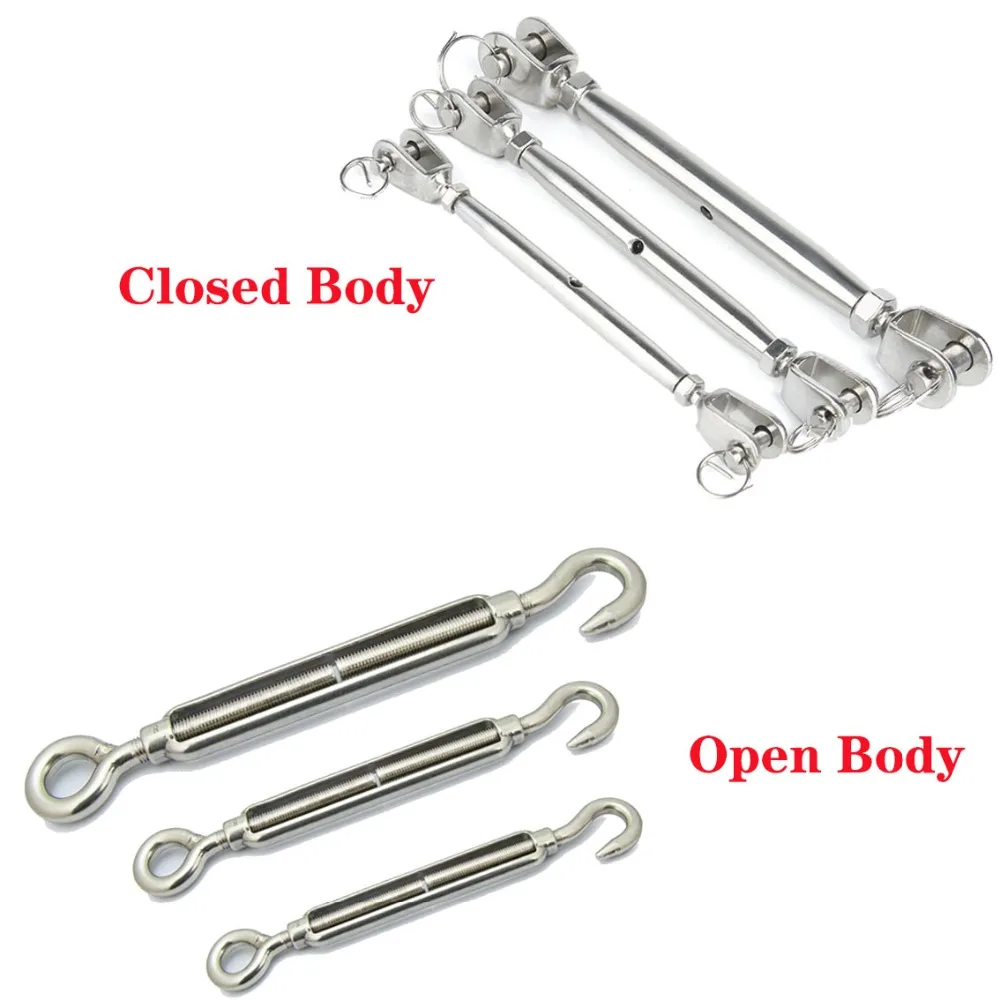 MagiDeal M5-M20 Stainless Steel Closed Body Turnbuckle Jaw Wire Rope Fork Rigging Screw 