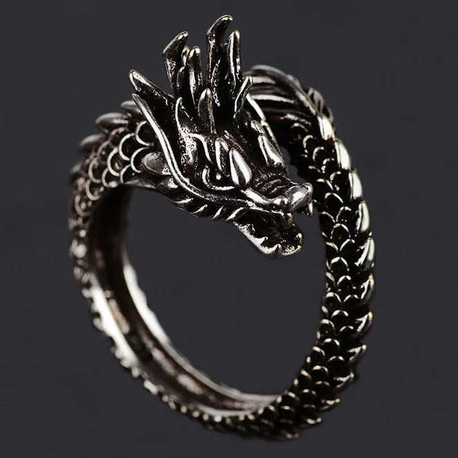 Мужские кольца в стиле ретро, готика, панк, Череп, волк, дракон, мужские кольца, ювелирные изделия на Хэллоуин, Змеиный череп, кольца из нержавеющей стали, подарок