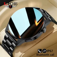 LIGE New Bluetooth Call Smart Watch Men Full Touch Sport Fitness Watches Waterproof Heart Rate Steel Band Smartwatch Android iOS 1