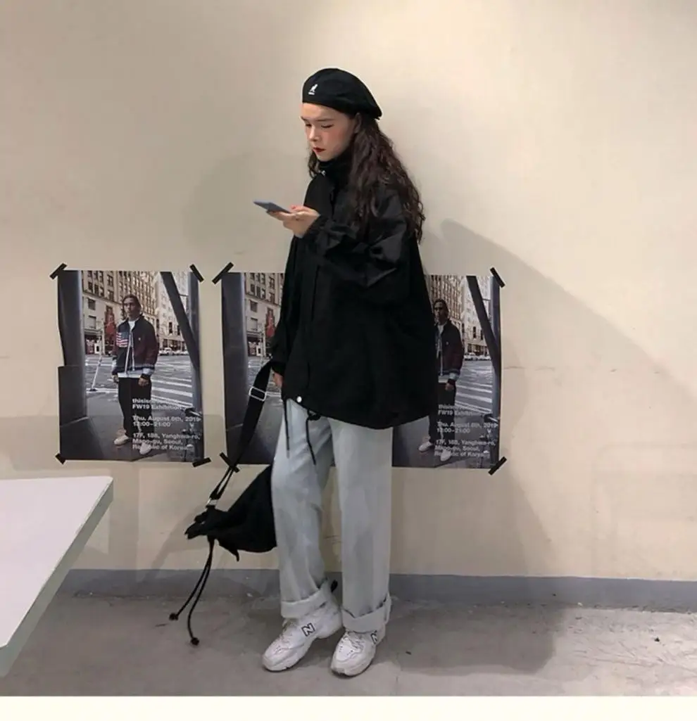 Женский Тренч, абрикосовый, свободный, 2XL, унисекс, BF, корейский стиль, Harajuku, Женское пальто, подходит ко всему, высокое качество, уличная одежда, хип-хоп, повседневная, для пары