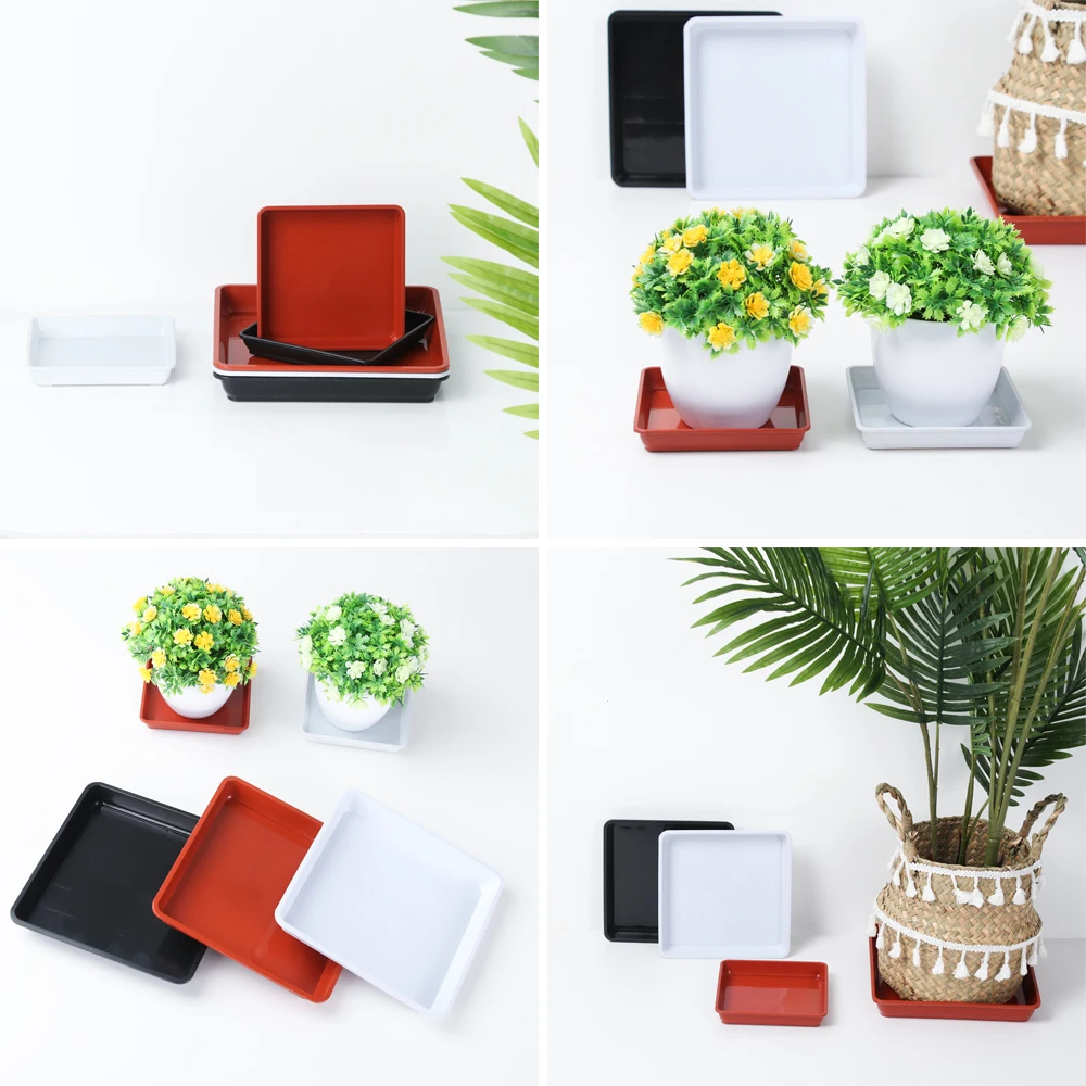 Plant Saucer 1Pcs Plastic Square Durable Flower Pot Indoor Outdoor Drip Trays Plastic Tray Saucers Plant Saucer