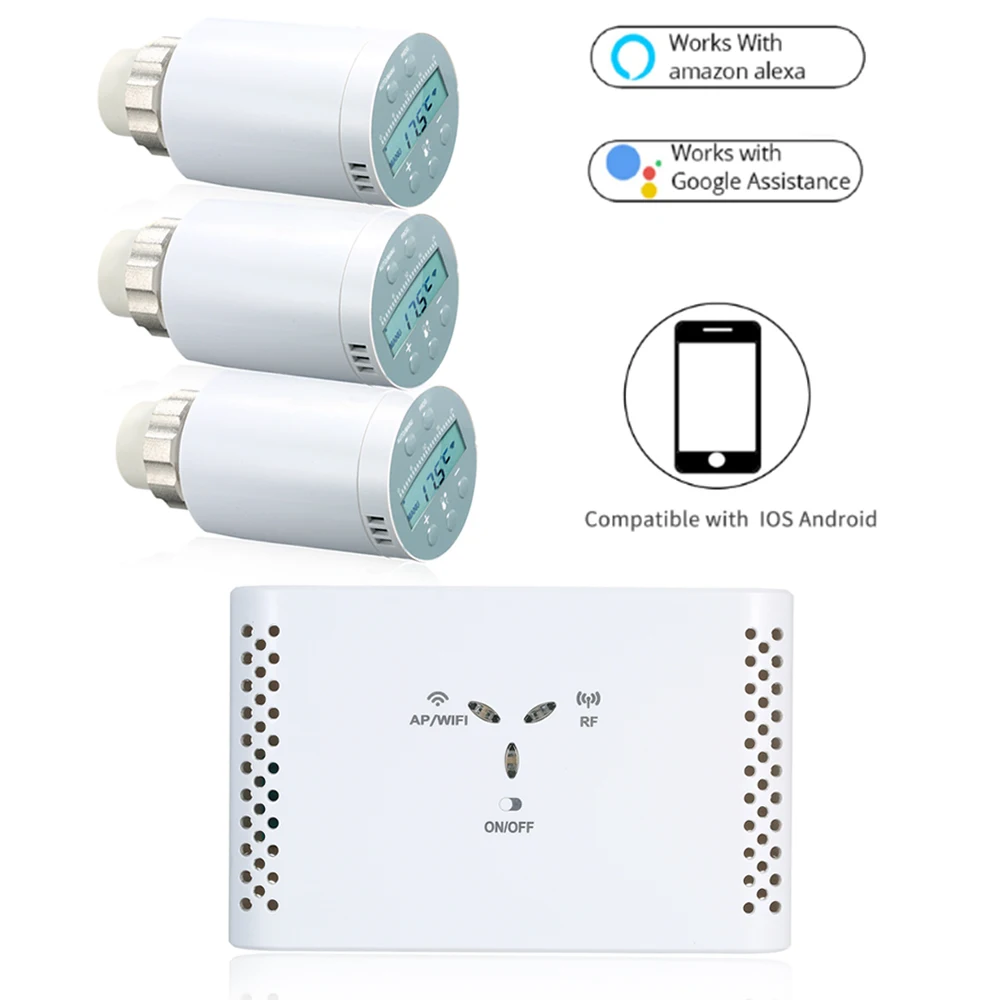 WIFI Smart Thermostat Temperature Controller Receiver + WiFi Thermostatic Radiator Valve for Water/Electric Floor Heating | Инструменты