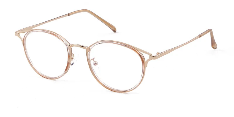 Модные очки черная оправа для очков в стиле кошачьи глаза женские металлические прозрачные круглые очки прозрачные линзы очки Женские оправы сексуальные