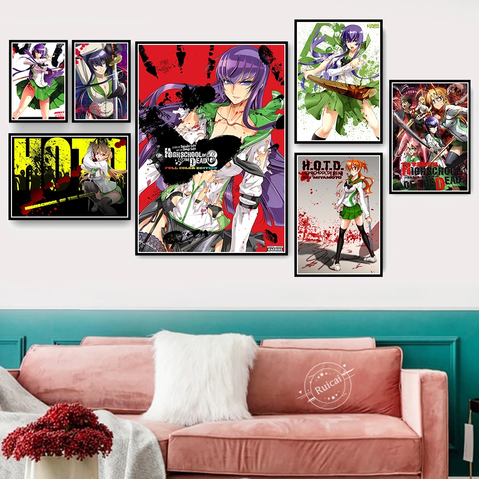 Highschool Of The Dead Canvas Anime Cartoon Characters Art Painting Decor  Home Wall Plastic Hanging Scroll Poster Picture Prints - Painting &  Calligraphy - AliExpress