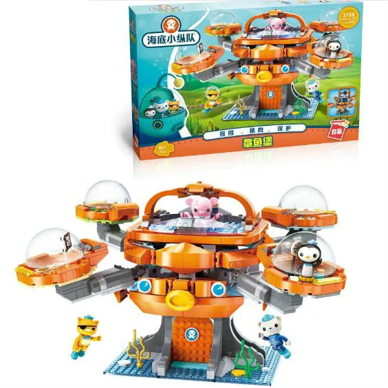 

698P Octopus'home big Castle Exploration rescue and protection Models Building Kits Blocks Toys Hobby Hobbies For Boys Girls
