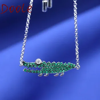 

S925 Silver High Quality Fashion Charm Green Little Crocodile Women Bracelet Women's Gift