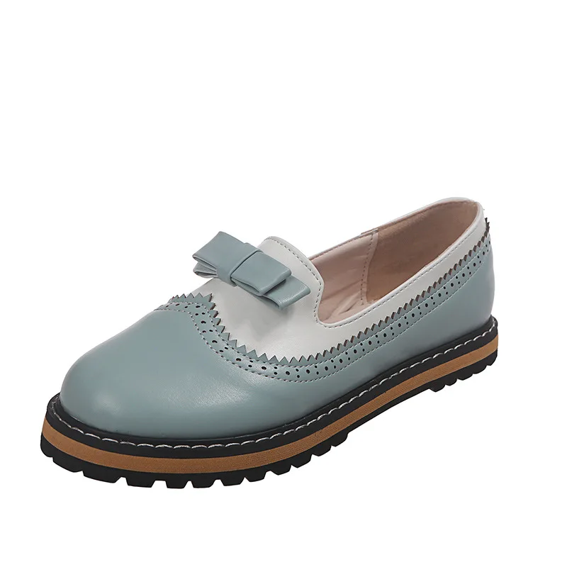 

2019 new style Women Flat single Shoes Round Toe Oxford Shoes Woman PU Women bullockcasual Pumps Shoes Big size43 Yasilaiya