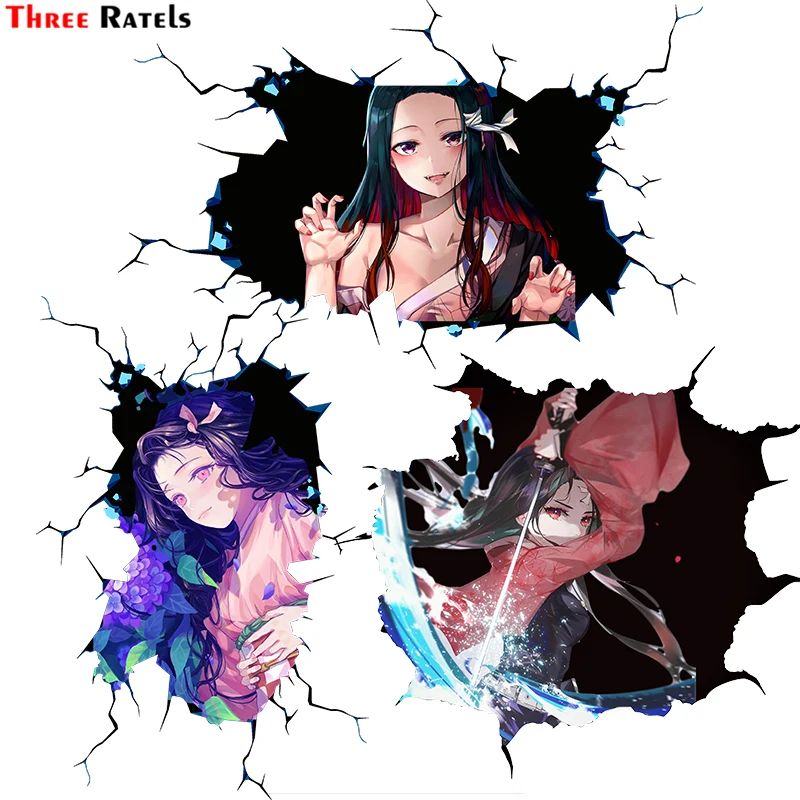 Three Ratels 3D NEZUKO KAMADO COOL STICKERS Car Body Sticker PVC DECAL | Автомобили и мотоциклы