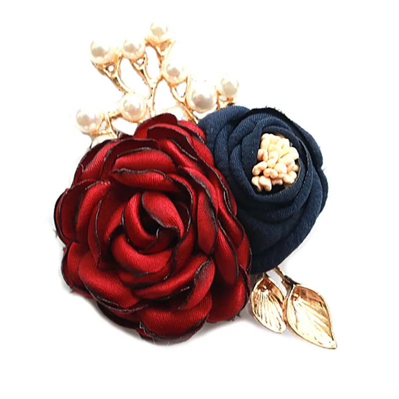 

2019 Korean Handmade Cute Brooch Pin Cloth Art Flower Brooches Scarf Buckle Cardigan Pins Badge Jewelry Luxury Women Accessories
