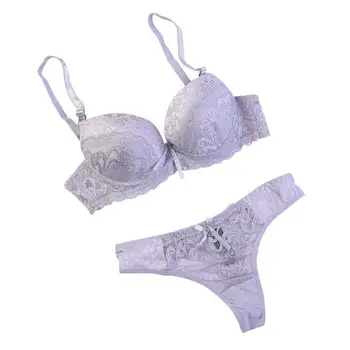

Women Sexy Lingerie sets Lace Bra Push Up Bra and Panties Sets Sexy Lace-trim Plunge Bra