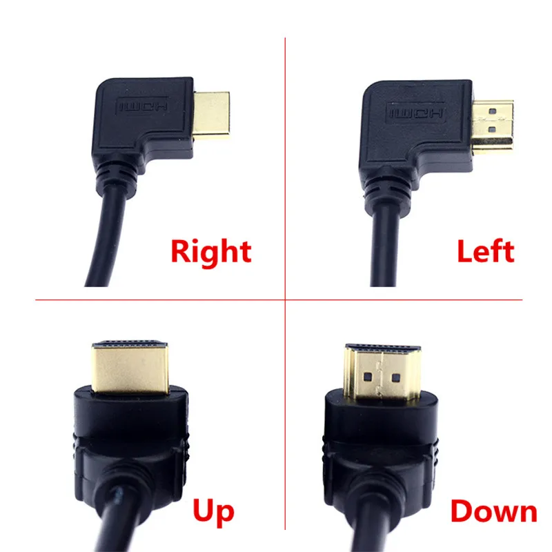 HDMI 1 4 штекер 90 градусов левый правый Вниз Вверх угловой тип к Штекерный кабель