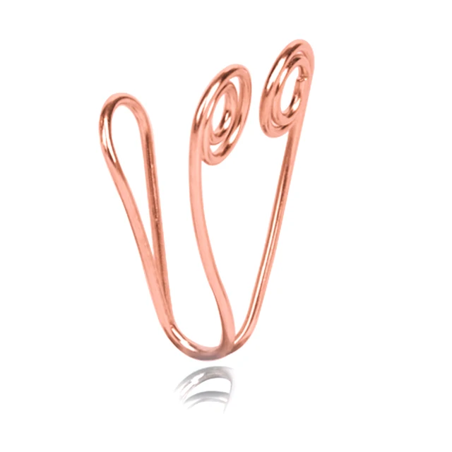 Fake Nose Piercing Ring Nose Cuff And Stud Jewelry Cooper Curve Shape Nose Clip Non Piercing Nose Ring Clip Ear Clip 8-rosegold
