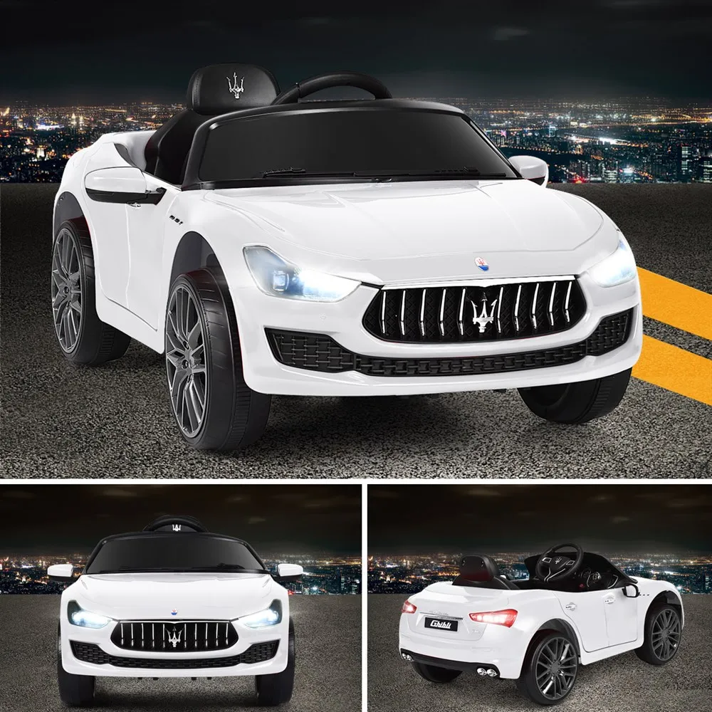 12V Maserati Licensed Kids Ride on Car w/ RC Remote Control Led Lights MP3 White 