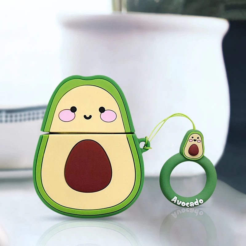 

Cute Earphone Case For Airpods Case Silicone Cute Avocado Peach Fruit Strawberry Cover For Apple Air pods 2 Earphone Accessories