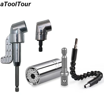 

105 Degree Angle Extension Screw Driver Socket Universal Magic Wrench Flexible Shaft Adapter for Screwdriver Bit Angle Head