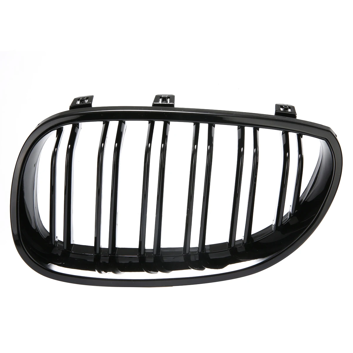 For BMW 1pair Gloss Black Dual Slats Front Kidney Grille ABS Plastic Support E60 E61 M5 5 Series 20