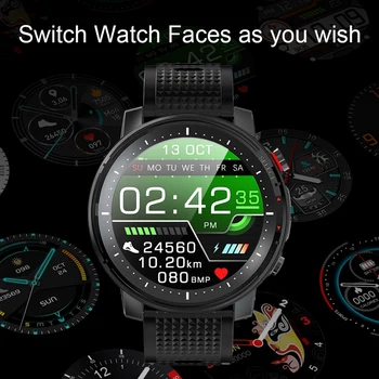 

Full Press Smart Watch Men Sports Clock IP68 Waterproof Heart Rate Monitor Smartwatch for IOS Android Phone