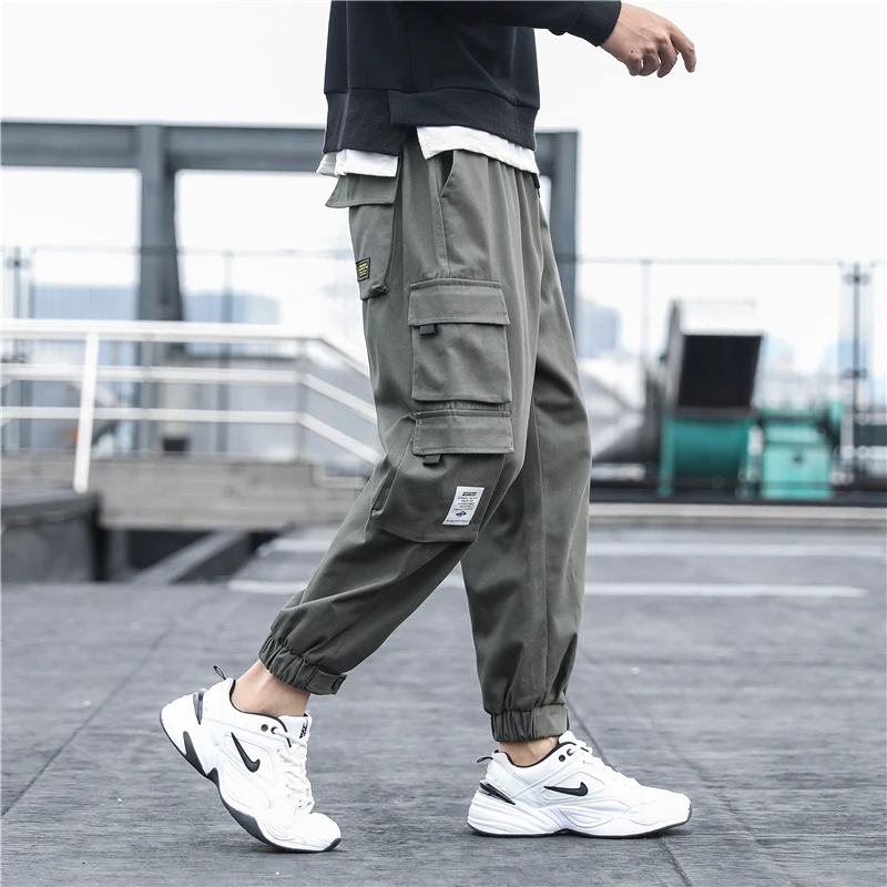 Jogger Cargo Pants Jogger Negro Hombre Outfit New Men's Side