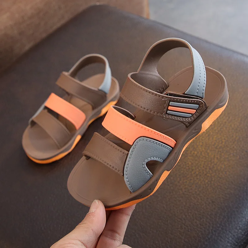 Children Sandals Kids Sandals Beach Shoes Kids Shoes Summer Boys Flat Beach Sports Casual Student Leather Soft Non-slip