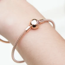 LISM [ ] зима стиль мгновенный блеск розовое золото Леди Мода подарок 925 Серебро DIY оригинальные ювелирные изделия