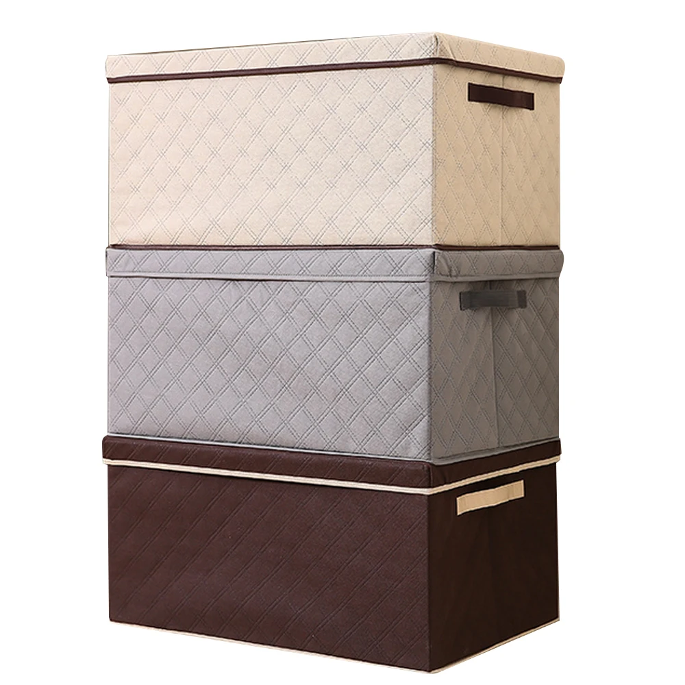 2Pcs Collapsible Storage Bins Box Cube w// Lid+Handle Organizer Container Fabric