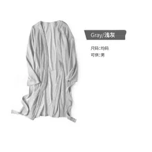 Осенний халат наивысшего качества новые пижамы для влюбленных мужской хлопковый Халат парный халат с длинными рукавами мужской халат с v-образным вырезом и поясом