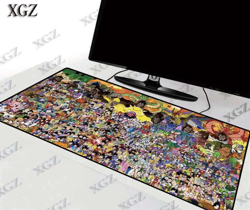 

XGZ Dragon Ball Z Anime Large Gaming Mouse Pad Locking Edge Mat Keyboard Desk for Laptop Computer Gamer pad