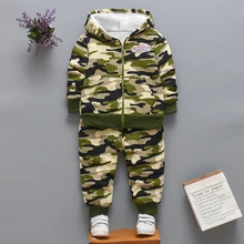 Зимняя одежда для мальчиков, спортивный костюм, 2 предмета, камуфляжное пальто+ штаны, теплая одежда, комплект для маленьких мальчиков-подростков, Vetement Enfant Garcon