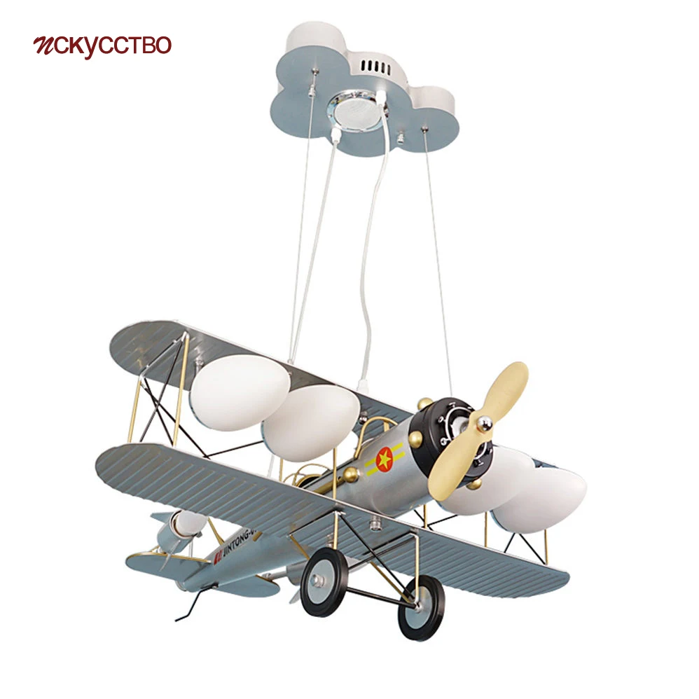 US $310.50 Cartoon Children Bluetooth Audio Airplane Chandler For Kids Bedroom Study Nursery Baby Lighting Fixture Suspension Led Luminaire